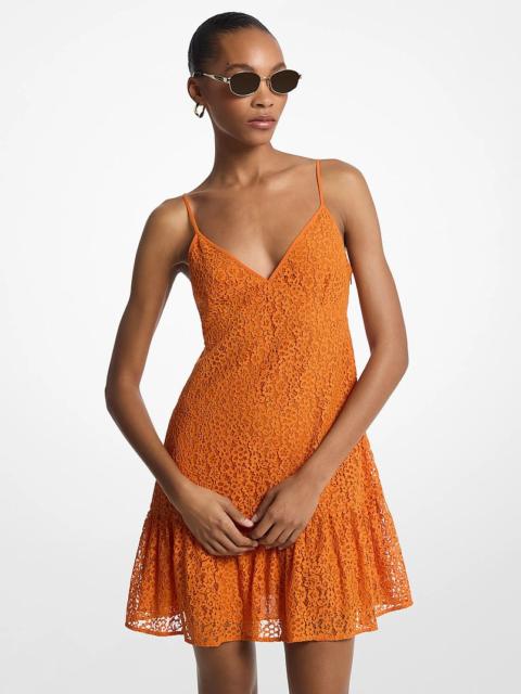 MICHAEL KORS Corded Floral Lace Mini Slip Dress