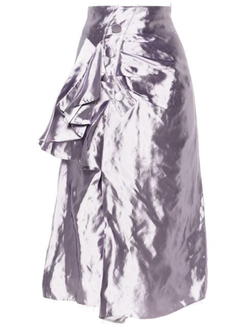 Maison Margiela drape-detailed satin midi skirt