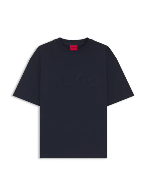 HUGO COTTON-JERSEY T-SHIRT WITH REFLECTIVE LOGO