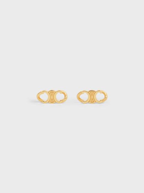 CELINE Triomphe Gourmette Studs in Brass with Gold Finish