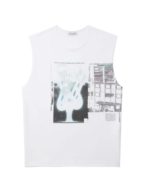 graphic-print cotton tank top