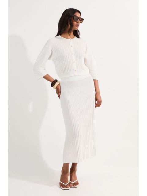 KAREN MILLEN Pleated Rib Knitted Skirt