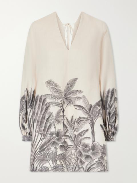 ANDRES OTALORA Amarula Porfavor Printed Linen Mini Dress