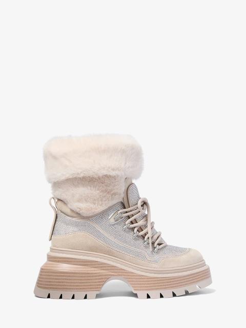 MICHAEL KORS Shiloh Embellished Mixed-Media Boot