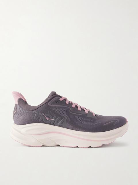 HOKA Clifton 10 Rubber-trimmed Jacquard-mesh Sneakers