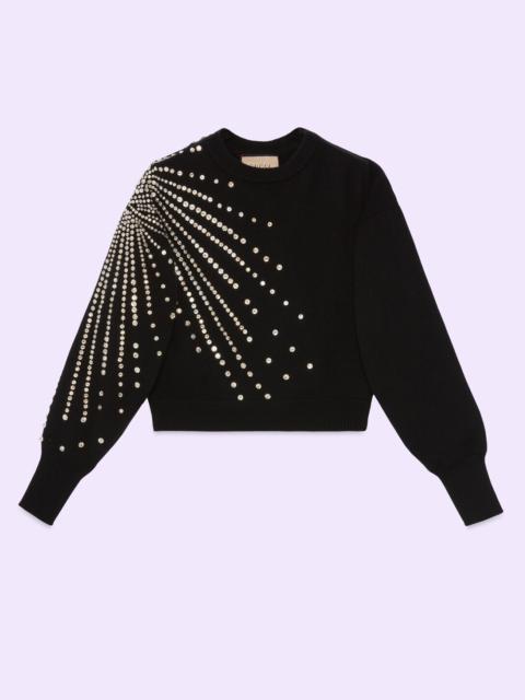 Wool cashmere sweater with sequins