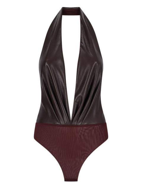 THE ANDAMANE Zendaya halter-neck draped bodysuit