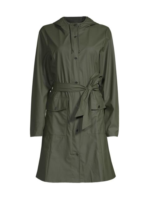 RAINS Women's Curve Hooded Rain Jacket - Green