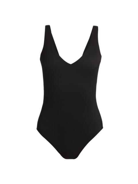 SPANX Women's Piqué Shaping One-Piece Swimsuit - Very Black