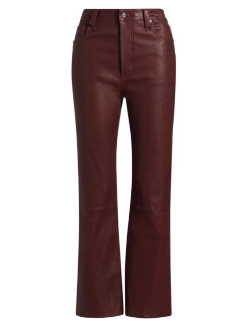 FRAME Women's Reboot Leather Boot-Cut Pants - Oxblood