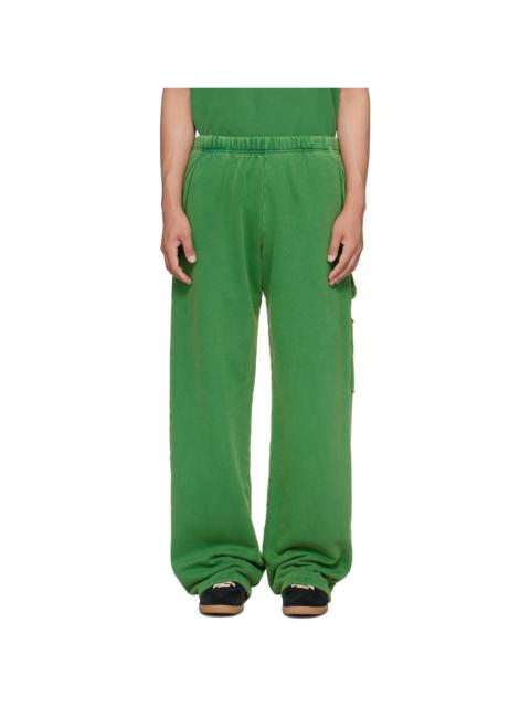 LES TIEN Green Heavyweight Utility Puddle Sweatpants