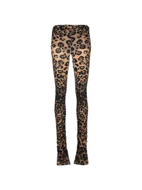 Blumarine ruched leopard-print leggings
