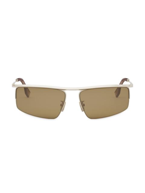 FENDI Men's Fendi Travel 60MM Geometric Sunglasses - Brown Light Gold
