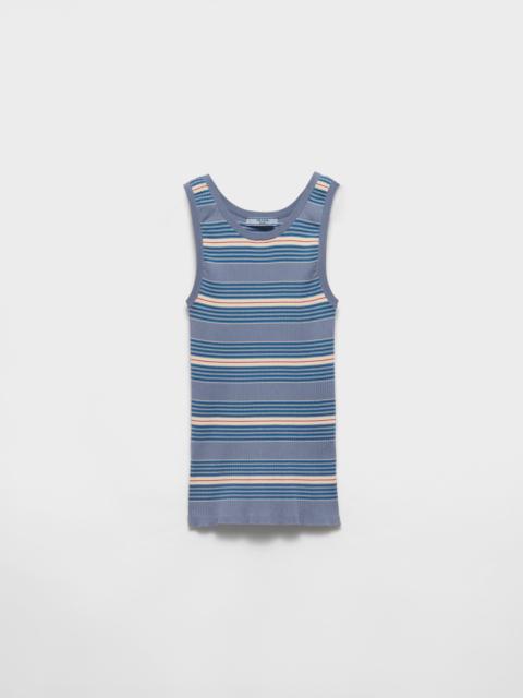 Prada Striped stretch cotton knit top