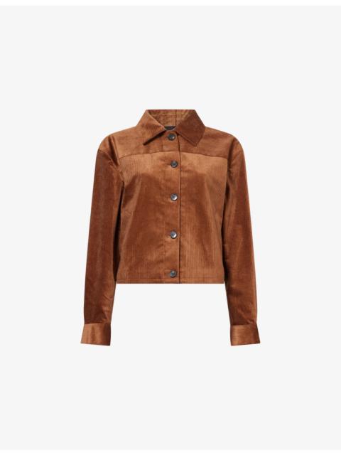 Theory Cord Cropped Cotton-Blend Jacket