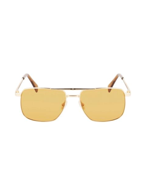 Lanvin JL 58mm Rectangular Sunglasses in Gold /Caramel