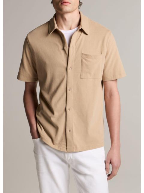 Vince Sueded Cotton Jersey Button-Front Shirt