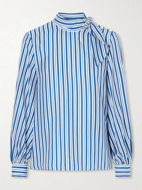 Max Mara Bingo striped silk shirt Blue