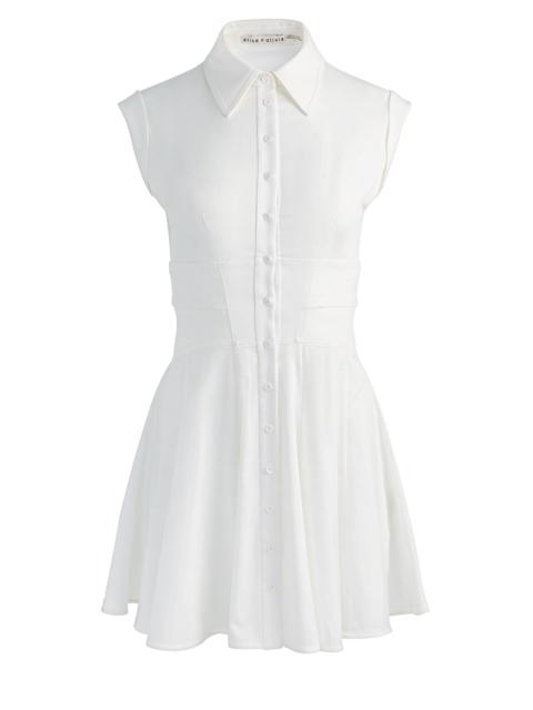 Alice + Olivia KIM CORSET SHIRT DRESS - OFF WHITE