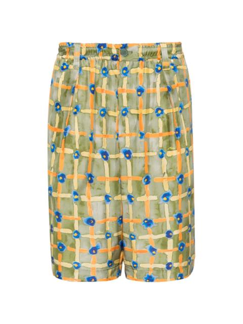 Marni abstract-print silk Bermuda shorts