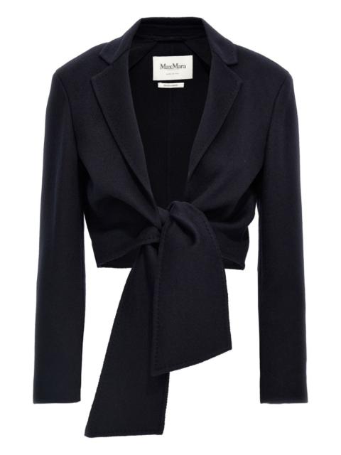 tie-front notched-lapel jacket