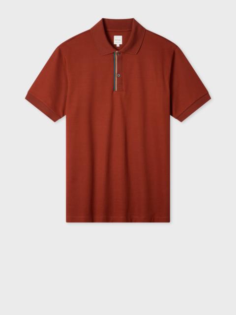 Paul Smith Rust 'Signature Stripe' Trim Polo Shirt