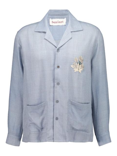 baziszt Chitin front-pocket floral-embroidered shirt