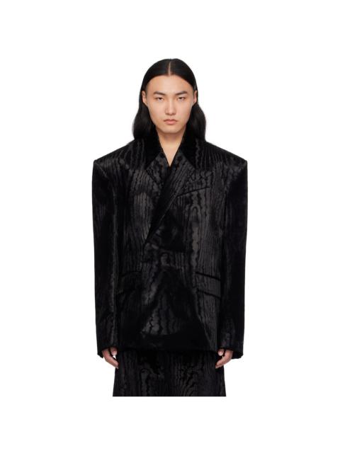 Black Moiré Velvet Blazer