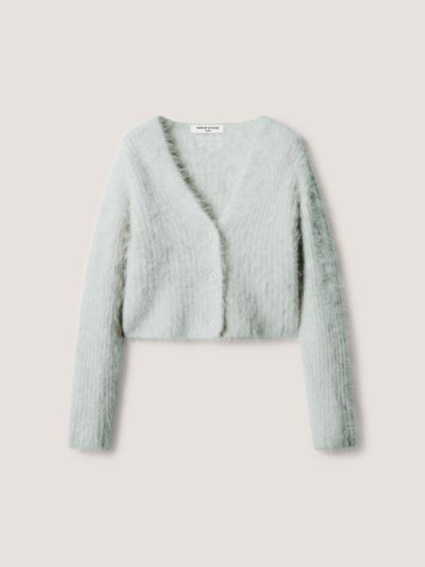 Maison Kitsuné FLUFFY ALPACA CROPPED CARDIGAN