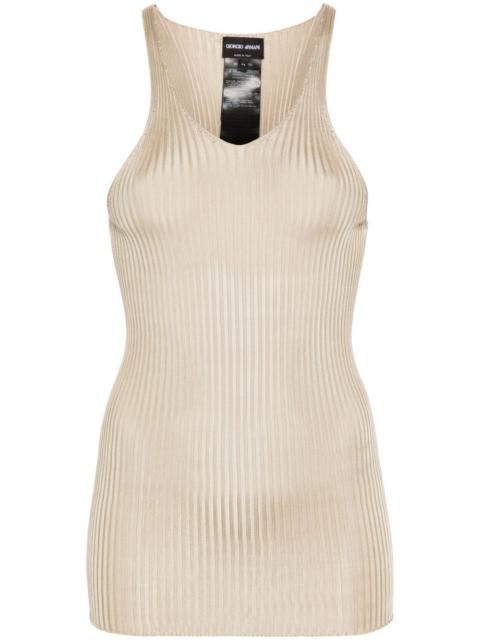 GIORGIO ARMANI ribbed silk tank top