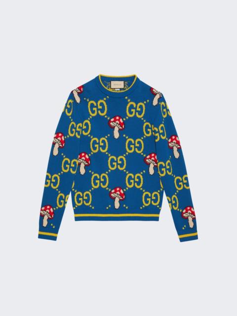 GUCCI GG Cotton Wool Sweater Blue