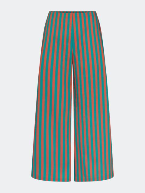 SIMONMILLER Toni Poplin Pant In Teal/Brick Stripe