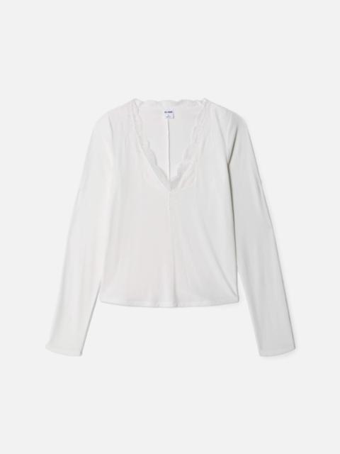 RE/DONE Lace V Neck Long Sleeve - Off White