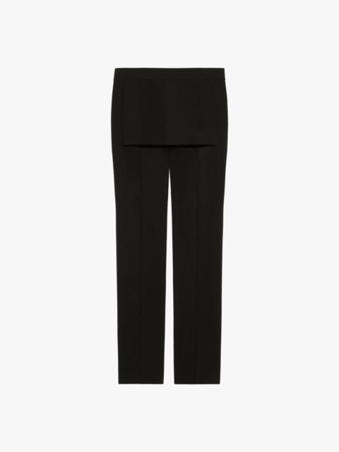 SLIM FIT PANTS IN WOOL WITH SKIRT EFFECT YOKE