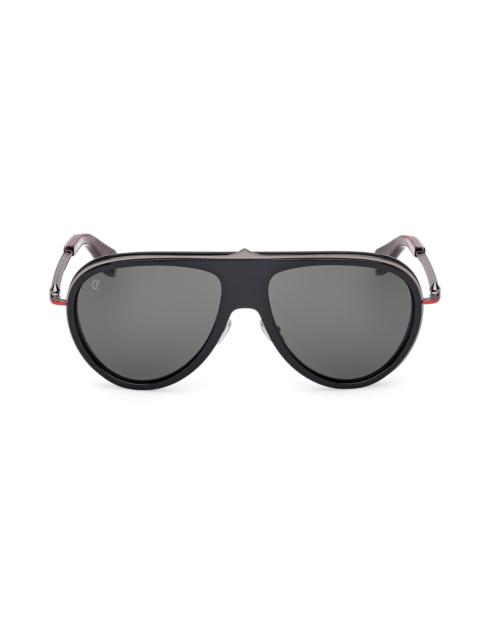 Christian Louboutin Men's 61MM Aviator Sunglasses - Black Red Black