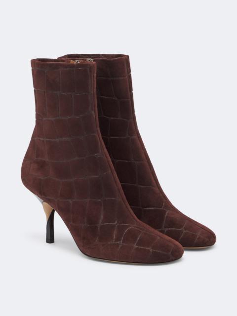 JACQUEMUS Collant croc-effect suede ankle boots