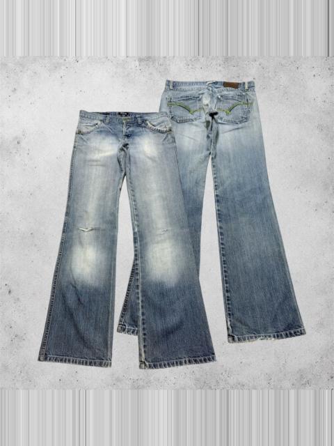 Dolce & Gabbana D&G 2000s Womens Y2K Distressed Low Rise Flare Jeans