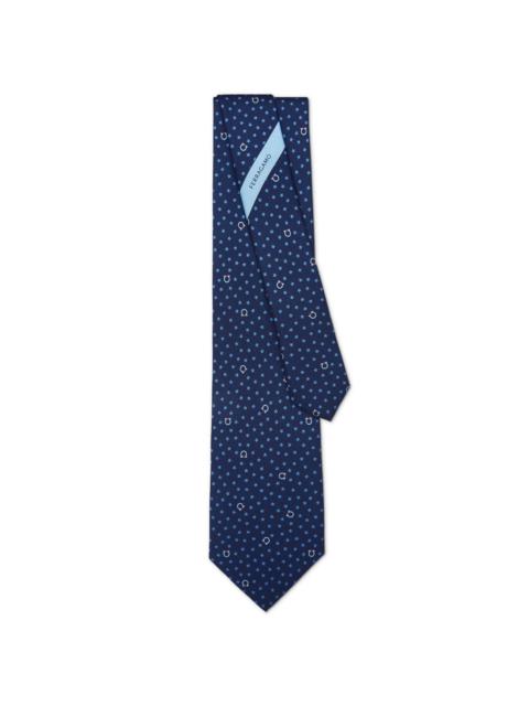 star-print silk tie
