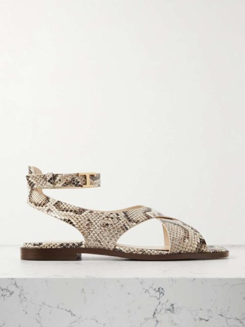 Tod's Snake-effect leather sandals