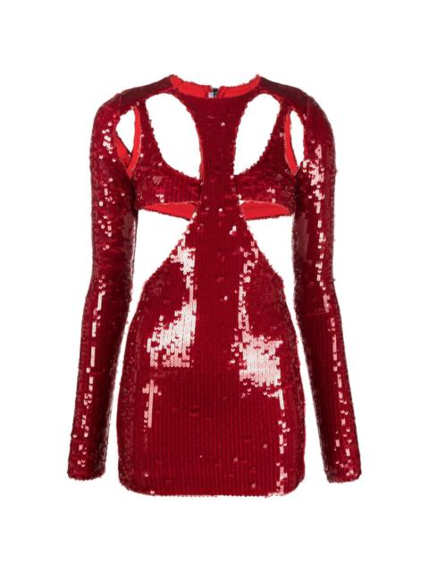 LaQuan Smith sequinned cut-out minidress