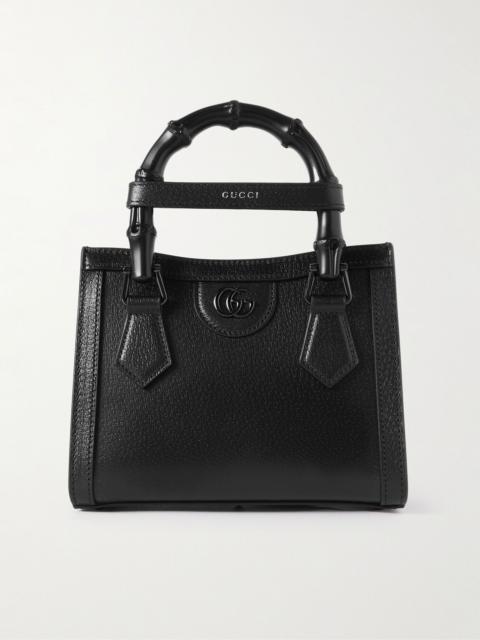 GUCCI Diana mini textured-leather tote Black