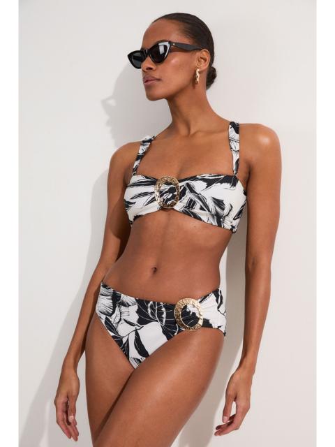 KAREN MILLEN Palm Print High Waisted Detail Bikini Bottoms