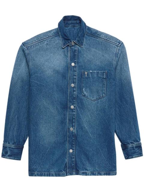 AMI Paris Ami de Coeur-plaque denim jacket