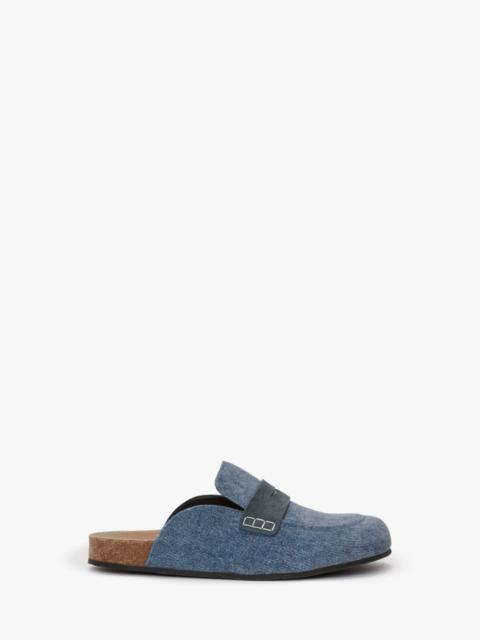 JW Anderson VELVET PRINTED DENIM LOAFER MULES