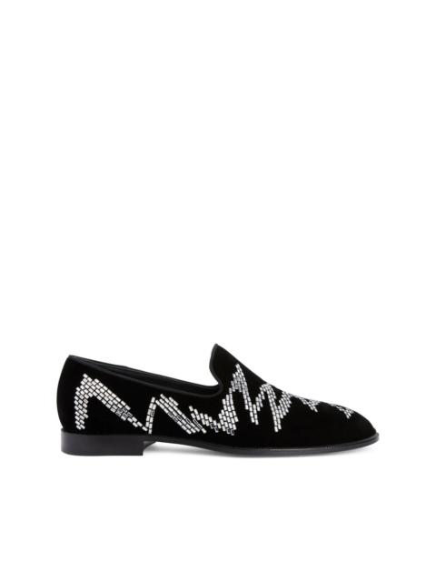 Giuseppe Zanotti crystal-embellished velvet loafers