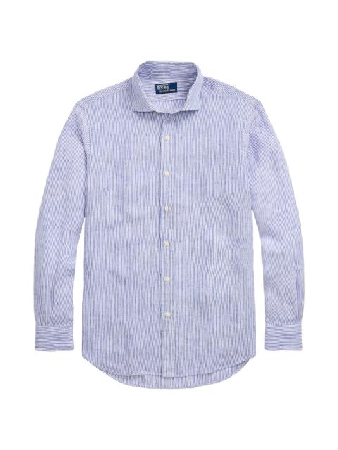 Polo Ralph Lauren Men's Classic Fit Striped Linen Shirt - Royal Blue White