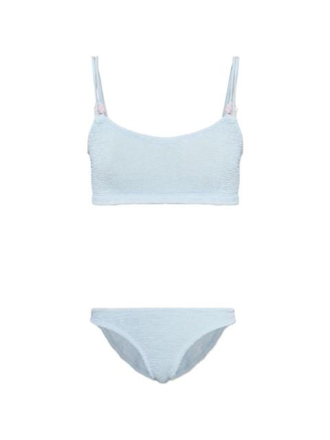 Hunza G Cassie beaded crinkle bikini