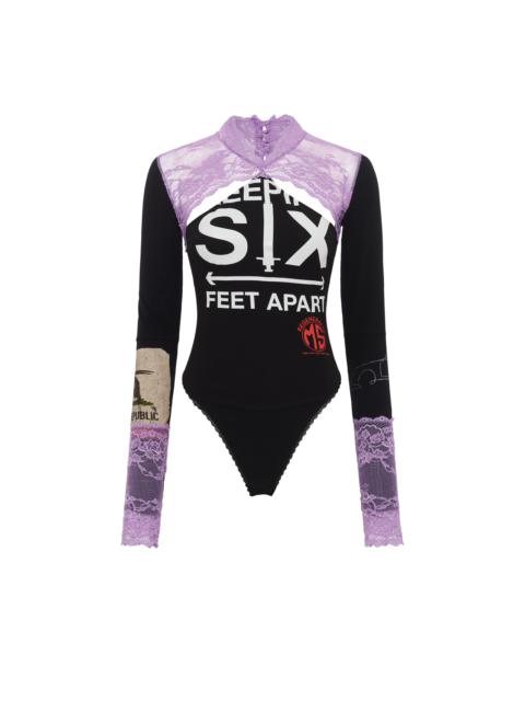 Regenerated T-Shirts And Lace Long Sleeves Body