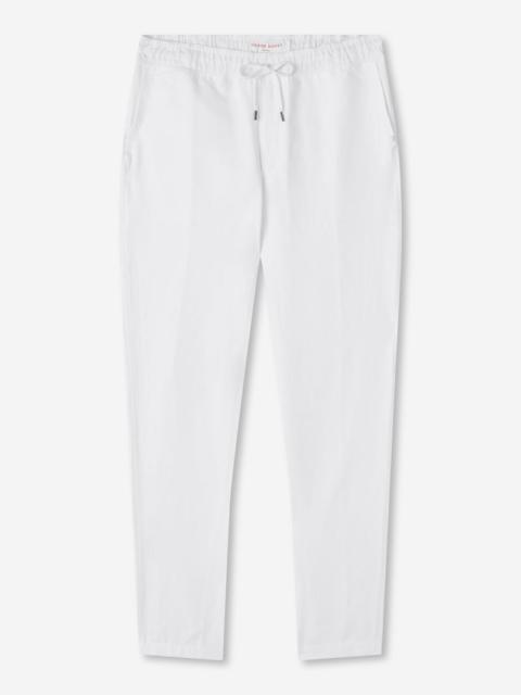 Derek Rose Men's Trousers Sydney Linen White