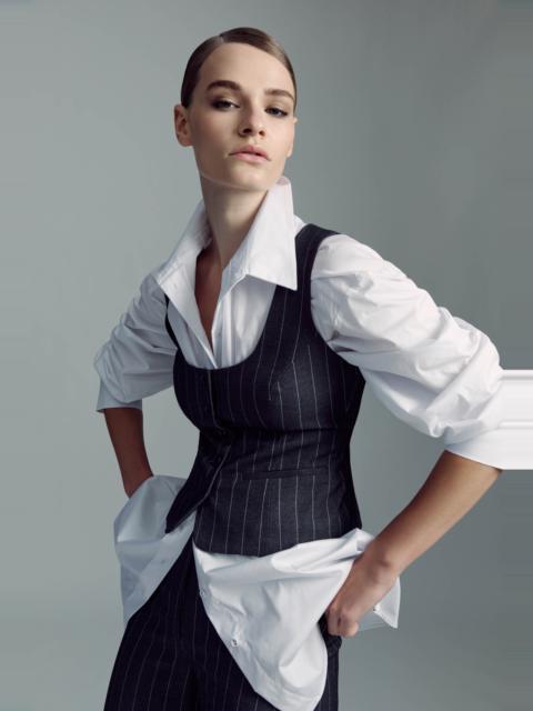 BARDOT Azilia Button Through Top In Grey Stripe